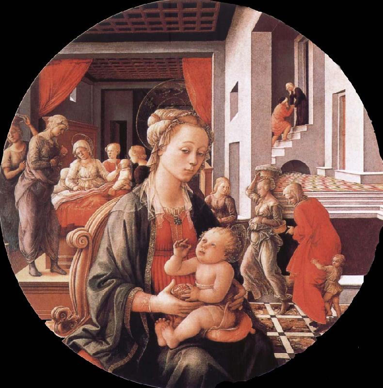 Filippino Lippi Virgin with the Child and Scenes from the Life of St Anne oil painting picture